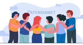 Illustratsioon inimestest, kes hoiavad üksteiselt ümbert kinni